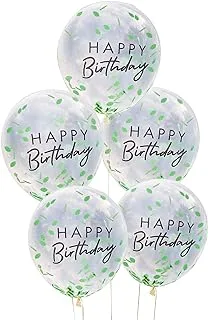 Happy Birthday Leaf Confetti Balloons