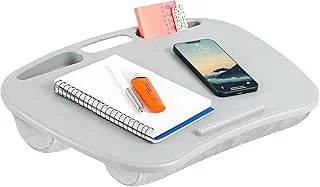 LapGear Mydesk Lap Desk with Device Ledge and Phone Holder - Cool Grey - يناسب أجهزة الكمبيوتر المحمولة حتى 15.6 بوصة - طراز رقم 44435