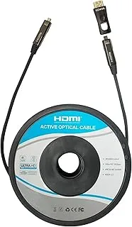 Mowsil Active Optical AOC-Fiber HDMI 4K 60Hz 2.0 Cable DA Removable 100Mtr, Supported Resolution UHD 4K@60Hz Bandwidth upto 18 Gbps