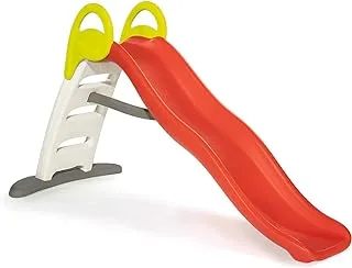 Smoby Funny Garden Slide with Long Double Dip and Garde Hose Attachment Easy to Assemble Made from Durable Anti UV Treated Plastic, Red, M