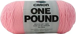 Caron One Pound Solids Yarn, 16oz, Gauge 4 Medium, 100% Acrylic - Pink- For Crochet, Knitting & Crafting (1 Piece)