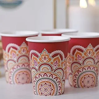 Ginger Ray Multicoloured Patterned Paper Cups, 8 Count (Pack of 1)