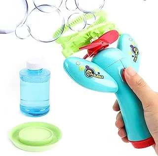 MOON MNNHTMT03 Bubble Burst - Bubble Machine – Automatic Blowing Bubble Gun Toys for Girls and Boys – with Tray and Bubble Liquid for Party – Adorable Gifts and Birthday Giveaways for Kids – Blue