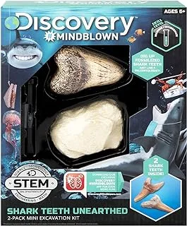 Discovery Mindblown Toy Excavation Kit Mini Shark Tooth 2Pc, 1423004791