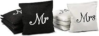 GoSports Wedding Theme Bag Set - Includes 4 Black 'Mr' Bags and White 'Mrs'