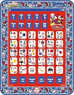 Lexibook Spidey and His Amazing Friends Spider-Man Bilingual Learning Tablet, to learn alphabet letters numbers words spelling and music, English/German, JCPAD002SPi3