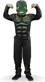 FITTO Hulk costume play set for kids: Hulk Costume for Kids, Avengers Costume, Kids, Costumes for Boys, Pretend play, clothing with pants, Mask, and accessories, Large