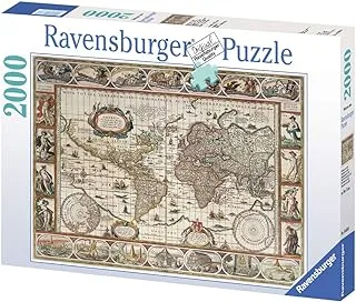 Ravensburger Map of the World من 1650 ، 2000 قطعة أحجية الصور المقطوعة للبالغين والأطفال من سن 12 عامًا فما فوق