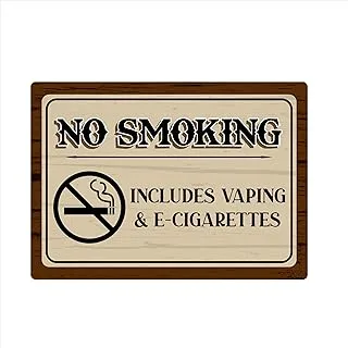 No Smoking Vinyl Sign (Sticker), 14x10 Wood Grain Look