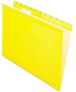 Pendaflex Reinforced Hanging File Folders، Letter Size، Yellow، 1/5 Cut، 25 / BX (4152 1/5 YEL)