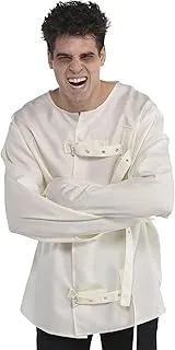 Amscan Asylum Straitjacket Halloween Costume for Adults, Cream with Black Print