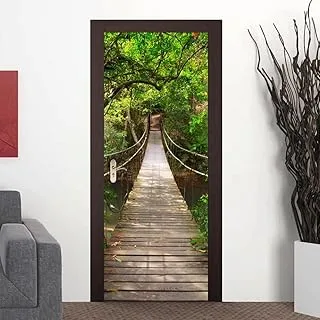 Tifege 3D Door Sticker Wall Decals Mural Wallpaper Forest and Bridge DIY Art Home Decor Decoration 30.3x78.7 DM003