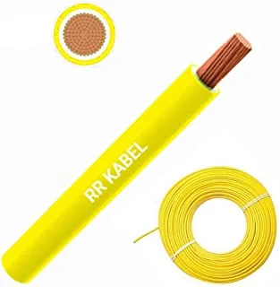 Rr Multi Strand Pure Copper Single Core Flexible Cables | Trirated Electrolytic Conductor Up To 105C Fire Resist Electric Panel Wire | BS6231 ISO9001 CE Compliant 100Y(90M) Roll (0.5mm, Yellow)