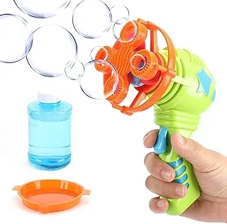 MOON MNNHTMT02 Storm Bubble Gun – Cute Bubble Machine Gun – Beach, Sports & Outdoor Toys for Boys and Girls – Semi-Auto Blowing Bubble Maker with Tray & Bubble Liquid for Party- Green