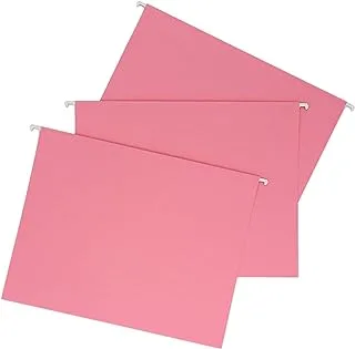 Smead Colored Hanging File Folder, Tabs Not Included, Letter Size, Pink, 25 per Box (64429)