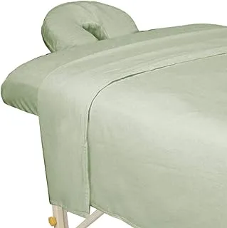 ForPro Professional Collection ForPro Premium Flannel 3-Piece Massage Sheet Set, Sage, for Tables, Includes Flat Sheet, Fitted and Face Rest Cover