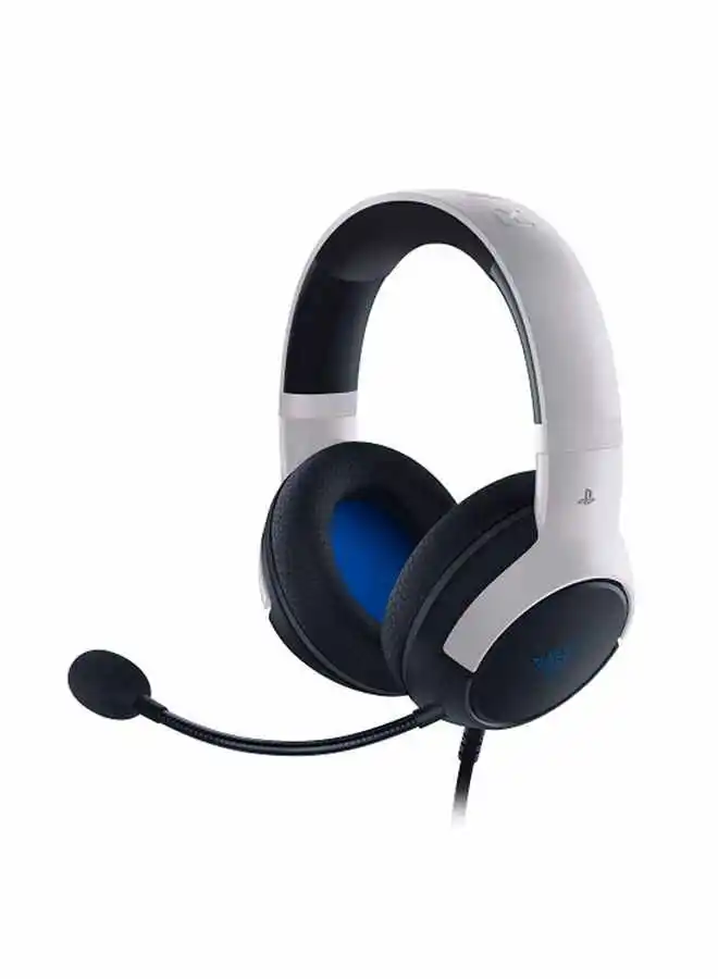 RAZER Razer Kaira X PlayStation Licensed Wired Headset for Playstation 5, PC, Mac & Mobile Devices, Triforce 50mm Drivers, HyperClear Cardioid Mic, Flowknit Memory Foam Ear Cushions - On-Headset Controls - White/Black