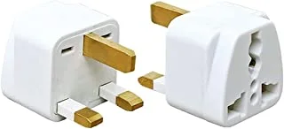 Showay [Pack Of 2] Type G Universal AU/US/EU/To UK and UAE AC Power Plug, Travel Adapter, Outlet Converter, Socket