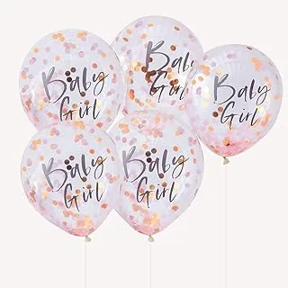 Ginger Ray Pink & Rose Gold Baby Girl Confetti Balloons Baby Shower Party Decorations - Twinkle