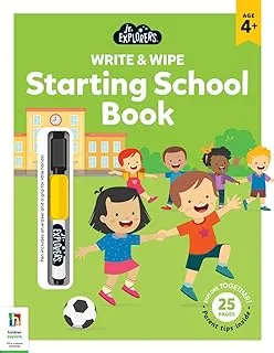 Hinkler Junior Explorers Write and Wipe Starting School Book, Multicolor