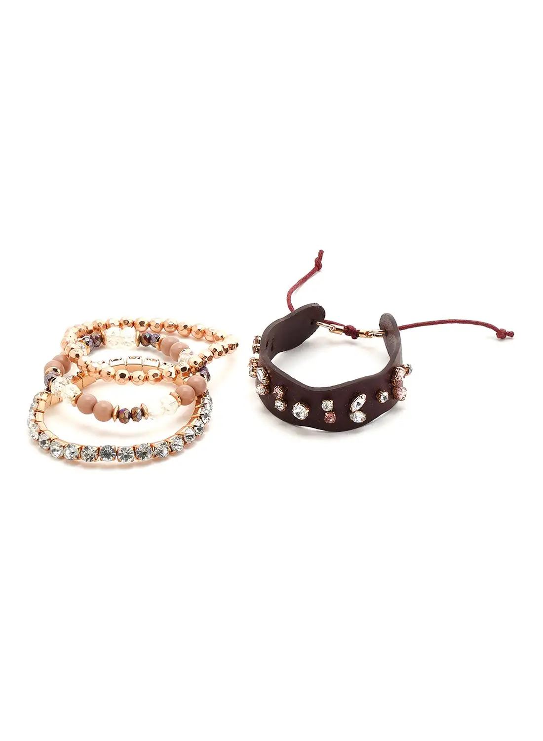 Rocawear Set of 4 Stackable Beads Bracelet