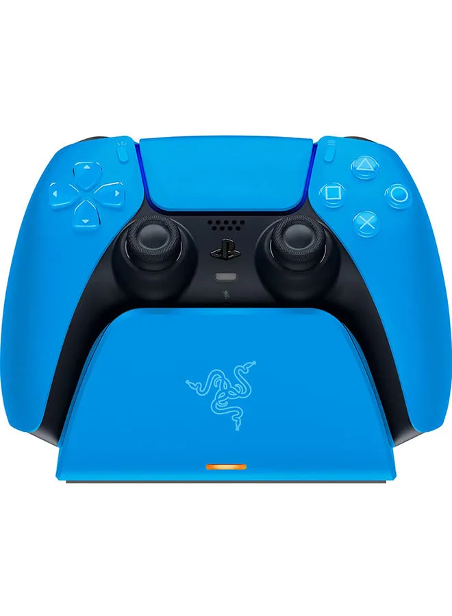 RAZER Razer Quick Charging Stand for PlayStation 5, Quick Charge, Curved Cradle Design, Matches PS5 DualSense Wireless Controller, One-Handed Navigation, USB Powered - Blue (Controller Sold Separately)