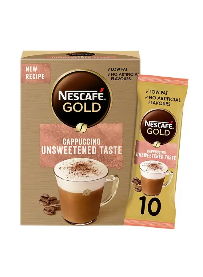 Nescafe Cappuccino Unsweetened Taste Coffee Mix 14.2grams Pack of 10