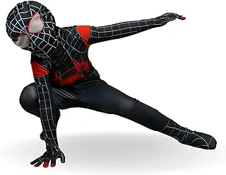 FITTO Spiderman costume play set for kids: Avengers Costume,Super Heroes Costume for Girls, Kids Costumes for Boys, Pretend play, clothing with pants, Mask,Accessories, Medium, Black