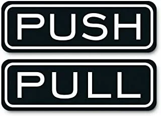 All Quality Classic Horizontal Push Pull Door Sign (Black) - Small