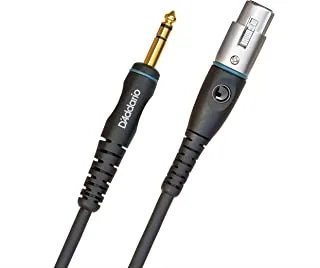 كابل ميكروفون D'Addario - كابل ميكروفون XLr - مقابس ذكر XLr أنثى إلى 1/4 بوصة - مطلية بالذهب - محمية للحد من الضوضاء - سلسلة مخصصة / 3.05 متر - عبوة واحدة