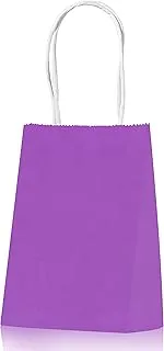 MARKQ 24 Bags Purple Paper Bags with Handles | 15 x 11 x 6 cm Small Kraft Gift Bags for Birthday Party Favors, Weddings, Merchandise, Goodies, Baby Shower