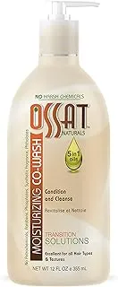 Ossat Moisturizing 5 In 1 Oils Co-Wash, 12 fl oz - Shea Butter, Olive Oil, Sunflower Tea Tree Oil & Argan Reduce Breakage and Maintain Curl Control