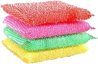 Alsaqer Cleaning Wool Sponge 4-Pieces Sett for Dishwash and Surfaces, Assorted