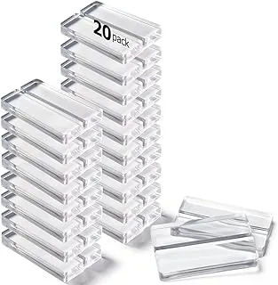 OUTNEE Acrylic Sign Holders, 20 PCS Clear Place Card Holders with Slot, Table Numbers Display Stands, for Wedding/Meeting/Menu/Table Numbers.