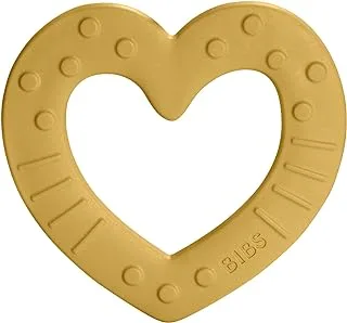 BIBS Baby Bitie Teether | Made in Denmark | 100% BPA & Phthalate Free |, Mustard Heart,