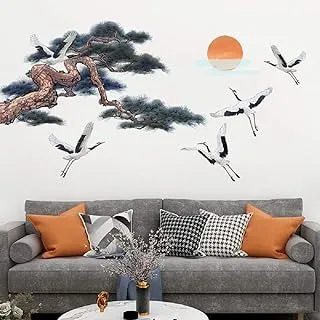 AM AMAONM Amaonm Giant Removable DIY Pine Tree and Flying Birds Wall Decals Creative 3D TV Sofa Background Decoration Sticker Peel Stick Decor for Living Room Bedroom Kids Nursery House Offices