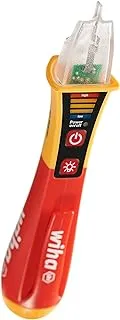 Wiha Voltage Tester, VDE, Current Explosion-Proof, Phase Non-Contact, Single-Pole, 12-1000 V AC (44309), Includes 2 x AAA Batteries, Red