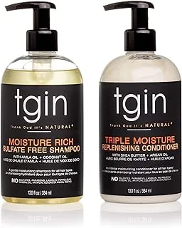 tgin Moisturizing Shampoo & Conditioner Duo For Natural Hair - Dry Hair - Curly Hair