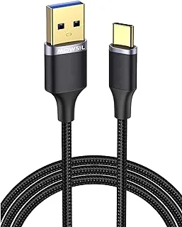 Mowsil Type C Cable 2M USB C Cable Nylon Braided Fast Charging USB Cord Charger Wire for Samsung Galaxy S21, Note 20, M52, A13, A23, A53, MacBook Pro, Nintendo Switch, Huawei, GoPro Hero 7,PS5, etc