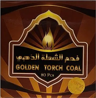 AI Huda Alsaqer Golden Torch Coal | Bakhoor Charcoal,Charco lite Charcoal 80 Peices-33 MM