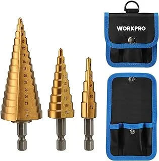 مجموعة لقم مثقاب من 3 قطع WORKPRO ، 1/4 