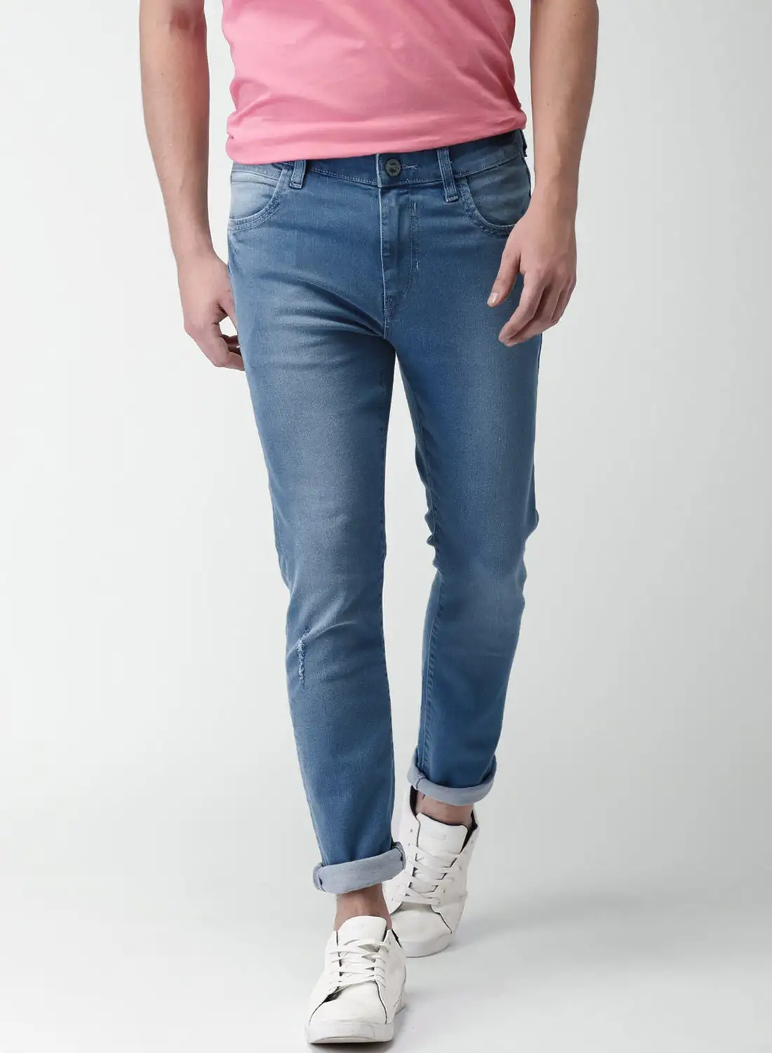 Mast & Harbour Skinny Fit Mid-Rise Stretchable Jeans Blue