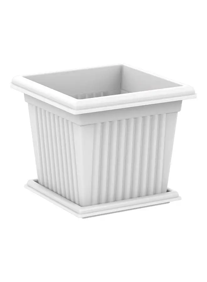 Cosmoplast 30L Square Planter with Tray White