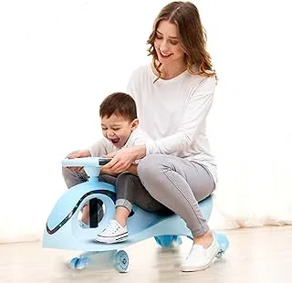 Baybee Roadmaster Magic Cars for Kids | Ride on Toy Swing Car for Kids with PU Led Wheels, Light & Music | Push Ride on Kids car | Baby Ride on Magic Car for Kids 3 to 8 Years Boys Girls (Light Blue)