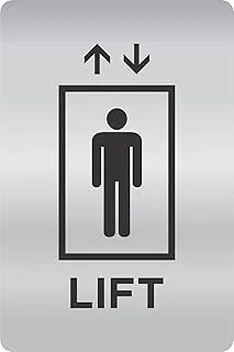 DLCCREATION Lift Silver Stainless Steel Sign Board - Size : 100mm X 150mm (4