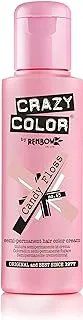 Crazy Color Hair Dye - Vegan and Cruelty-Free Semi Permanent Hair Color - Temporary Dye for All Hair Types, #65, Candy Floss 100 ml