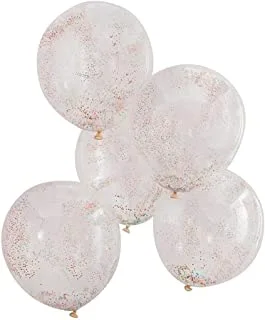 Ginger Ray Rainbow Brights Bead Confetti Balloons, One Size