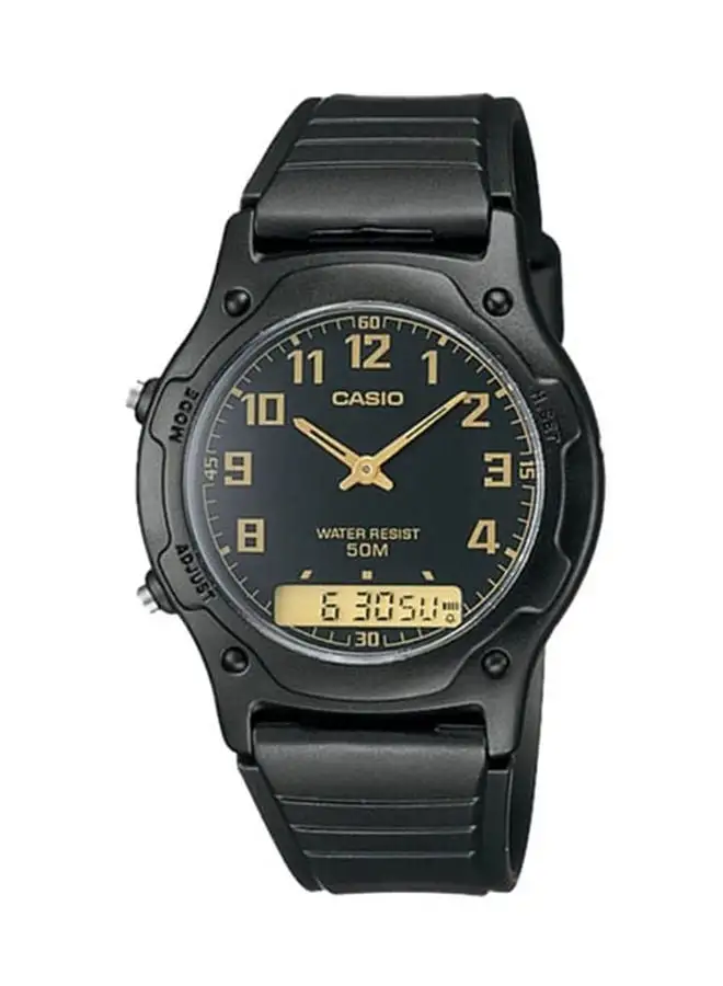 CASIO Casio Watch Men Analog Digital Black Dial Resin Band AW-49H-1BVDF.