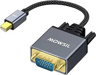 Mowsil Mini Display Port to VGA Adapter, 13 cm Length, Grey