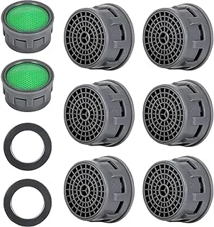 Water Faucet Aerator, ELECDON 20 Sets with Gasket Flow Restrictor Insert Faucet Aerators Replacement Parts for Bathroom or Kitchen, Suitable for 22 Inner Wire and 24 Outer Wire (Green)